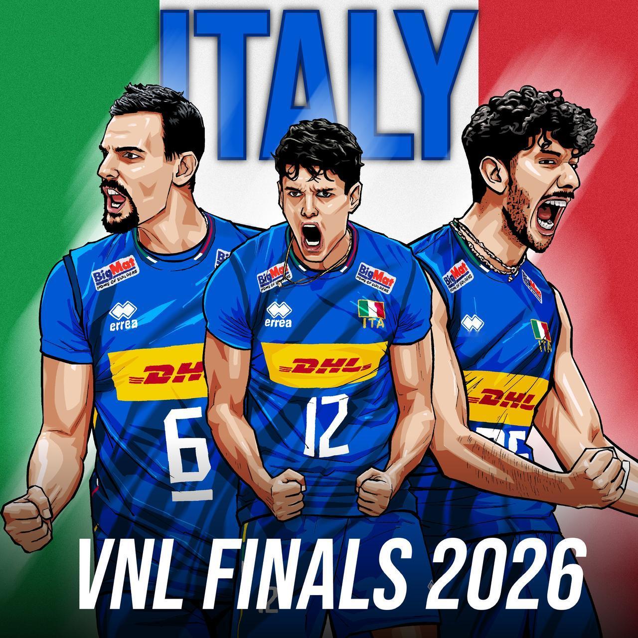 【意大利男排关键词：世界冠军来了！】
2026世界男排联赛宁波总决赛八强巡礼之意