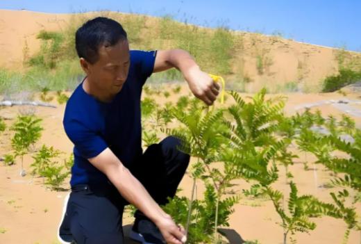 2005年，山西一位农民因没钱住宾馆，只好在沙漠里搭个塑料布过夜，没想到，他由此