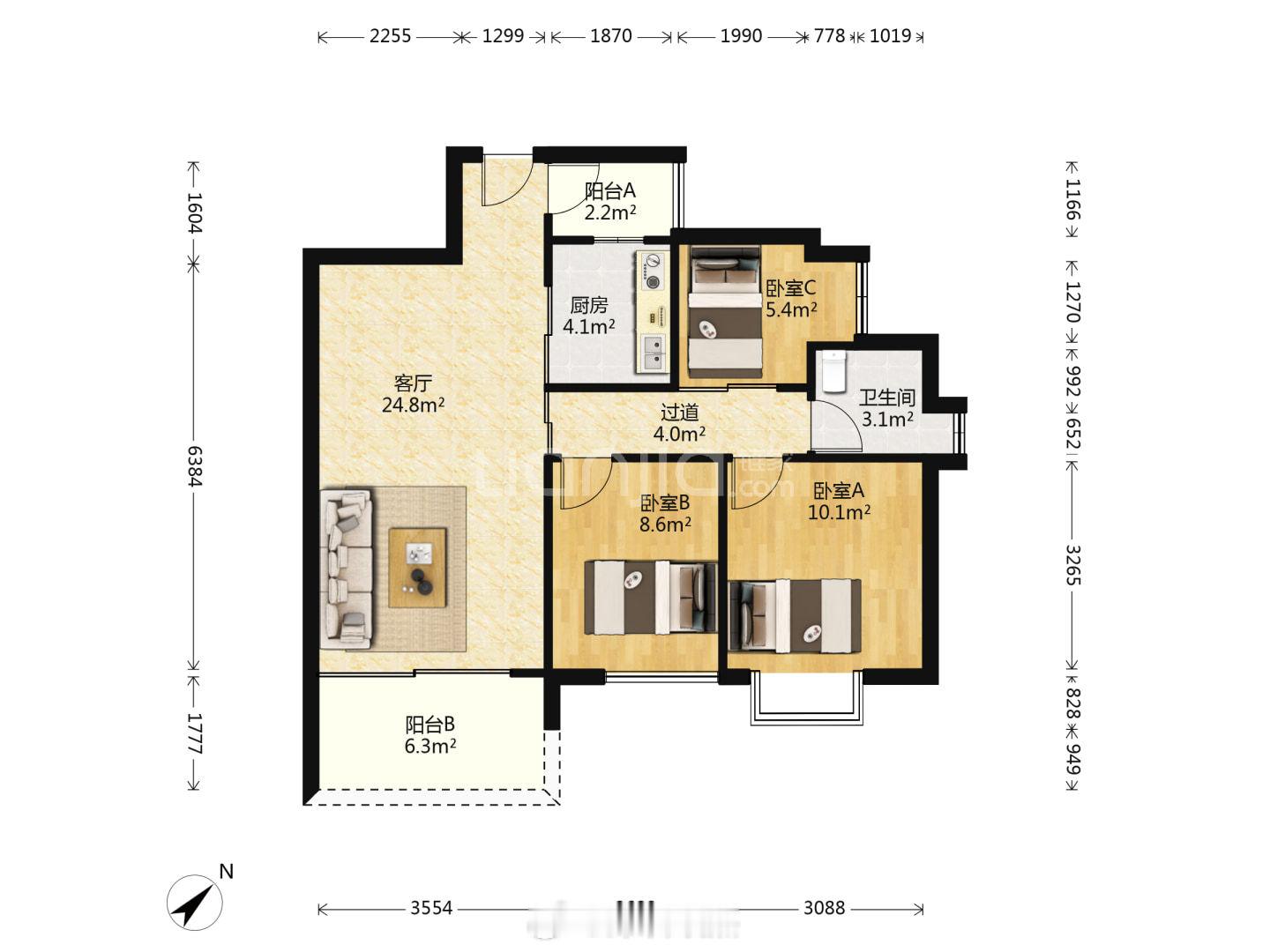 福田香蜜湖侨香村这个月成交了2套：相差100万。7栋22B，90平，933万成交