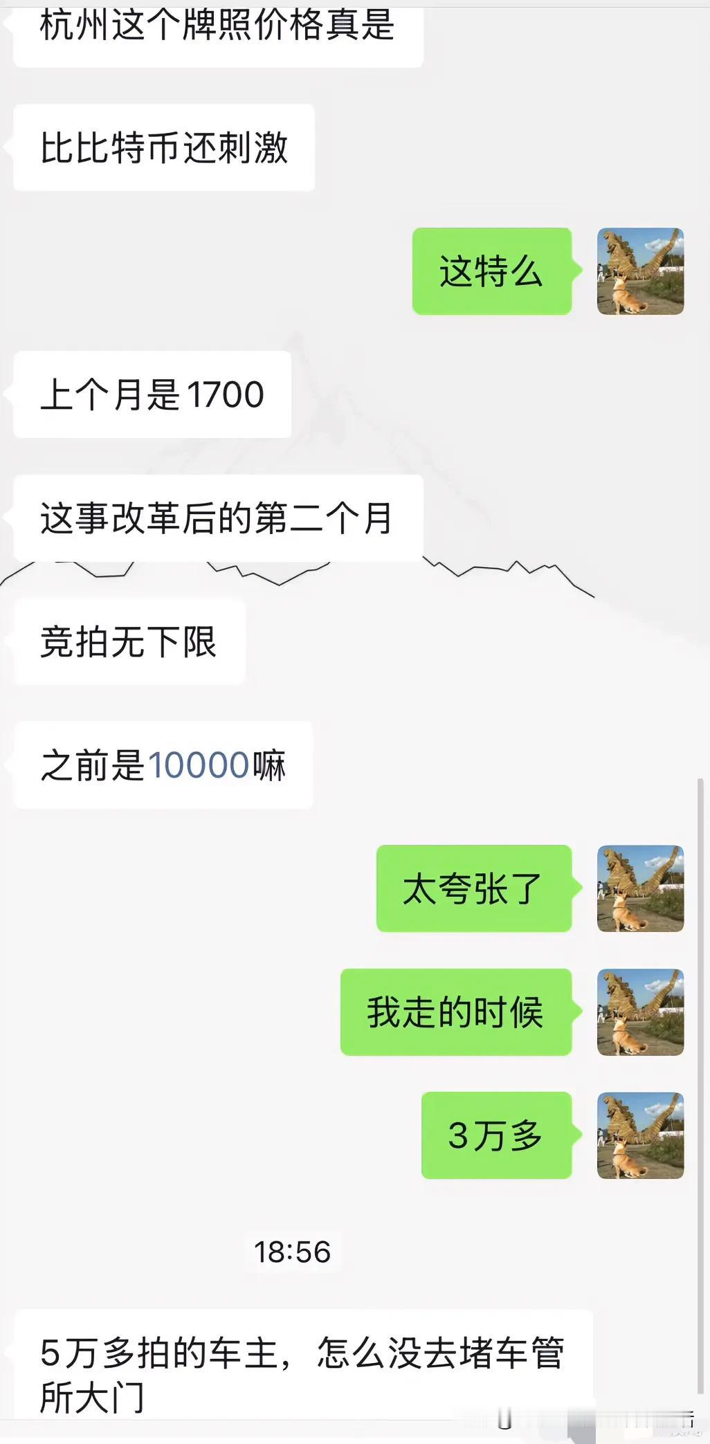 杭州牌照现在的价格，已经不是震撼了
你打死我，我也不敢想啊…
当时朋友劝我2万9