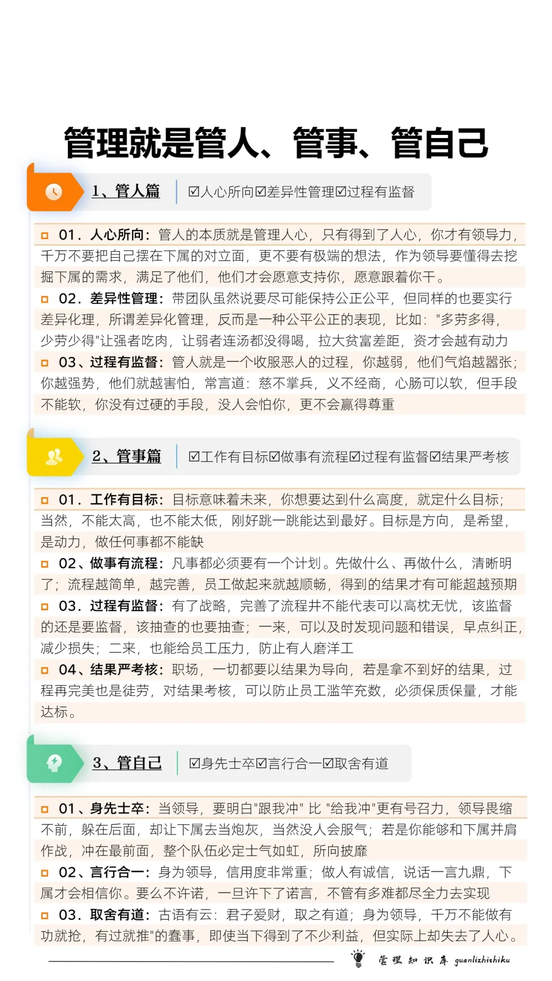 ✅管理就是管人、管事、管自己