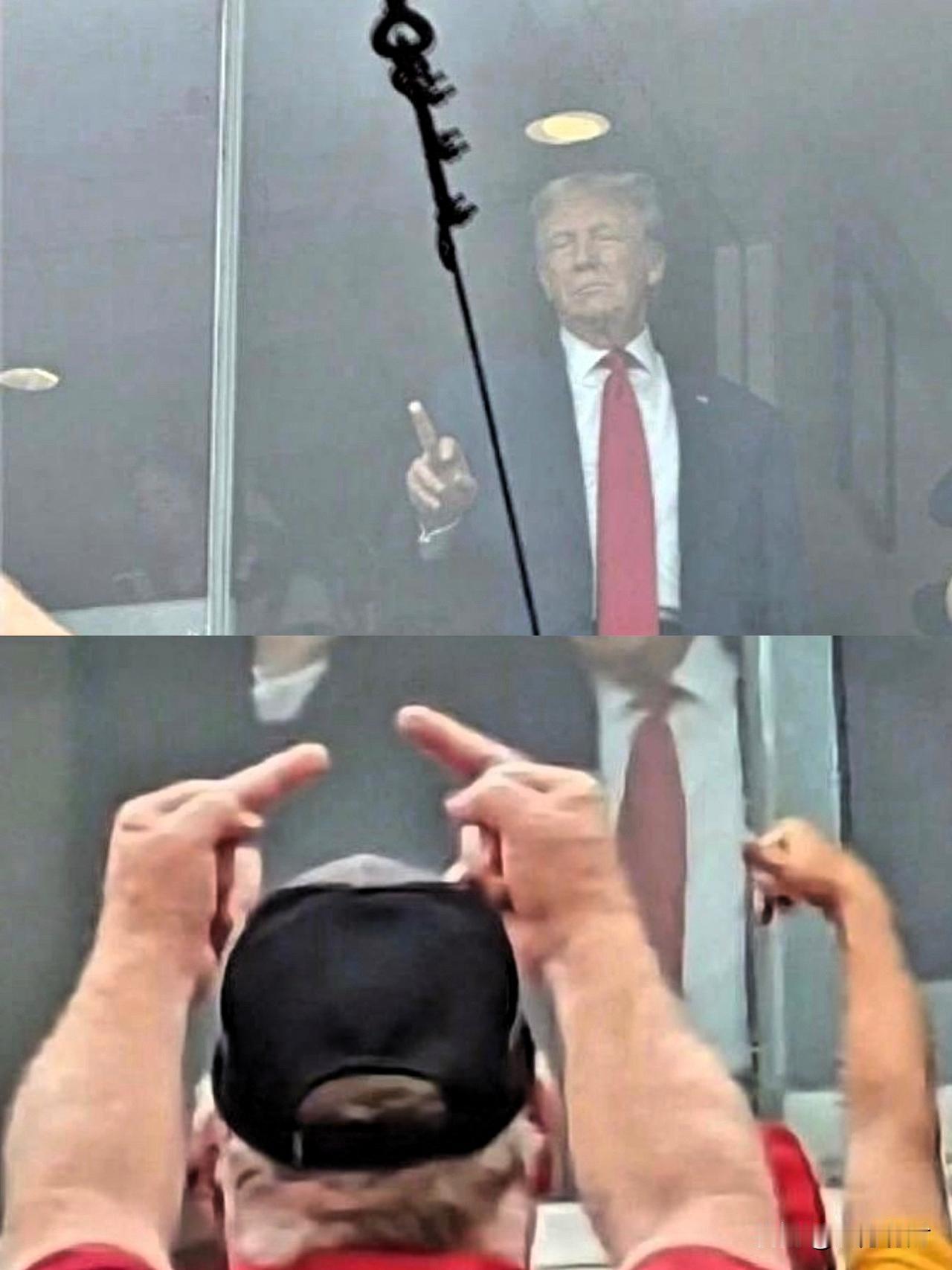 川普，性情中人[赞]

那边有人骂他，这边他就竖中指回敬。能吃这亏么？[呲牙]