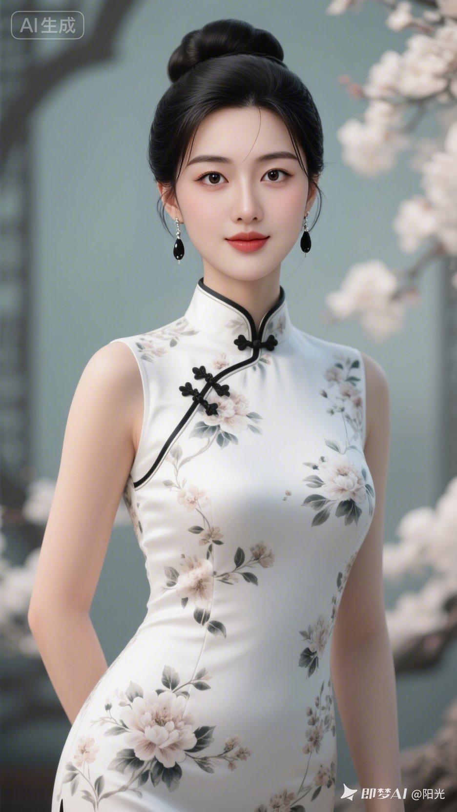 优雅旗袍，花间美人，尽显东方韵味！