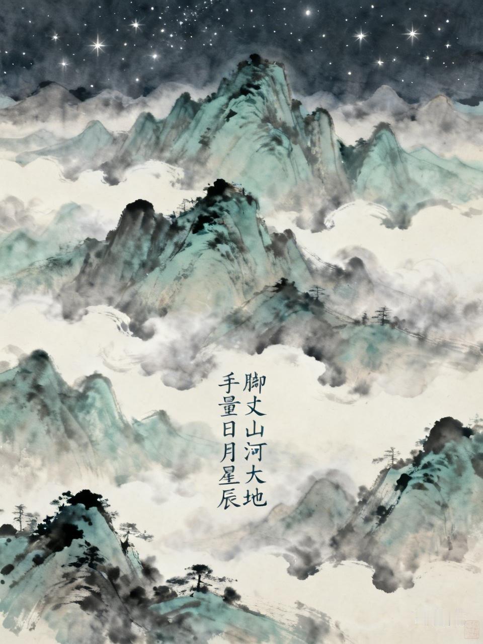 此联一出，气势磅礴之感扑面而来！“脚丈山河大地”，仿佛让我们看到一位豪迈无畏之人
