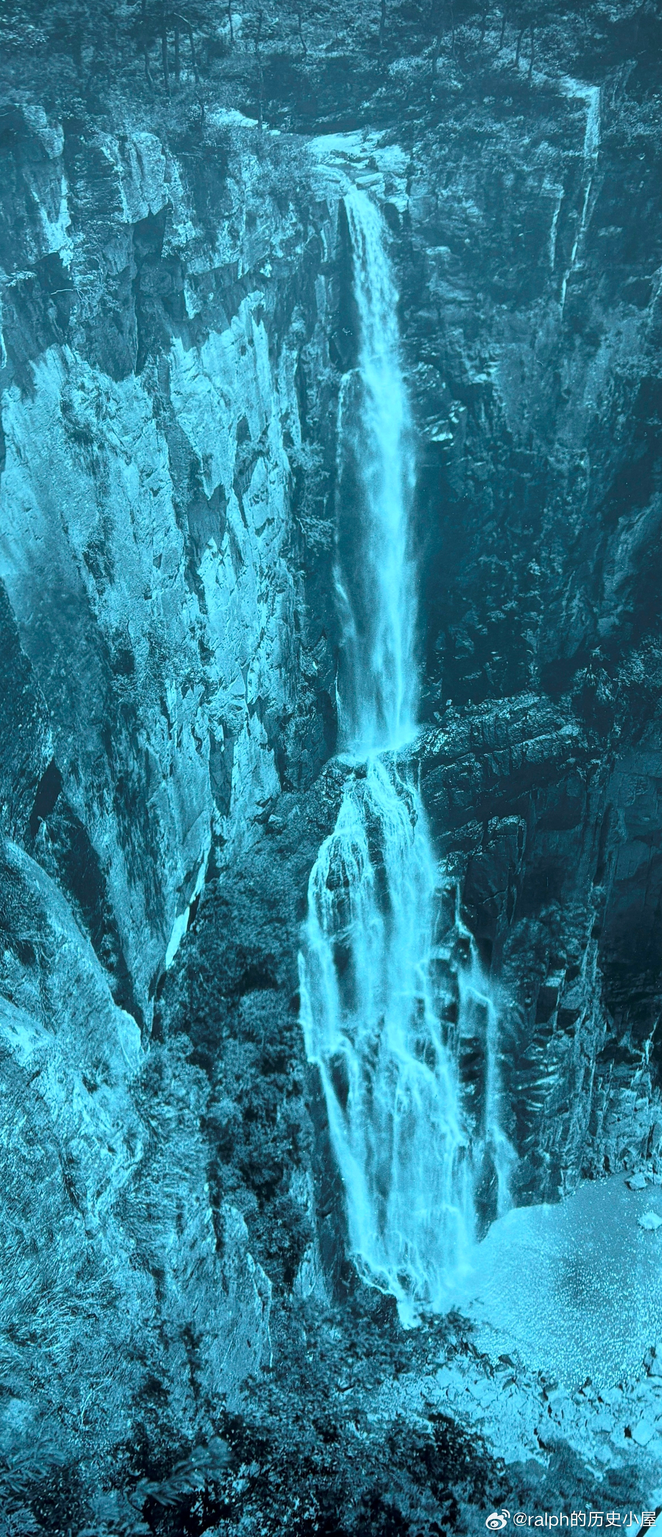 30年代奉化千丈岩瀑布，王之祥摄影历史影像