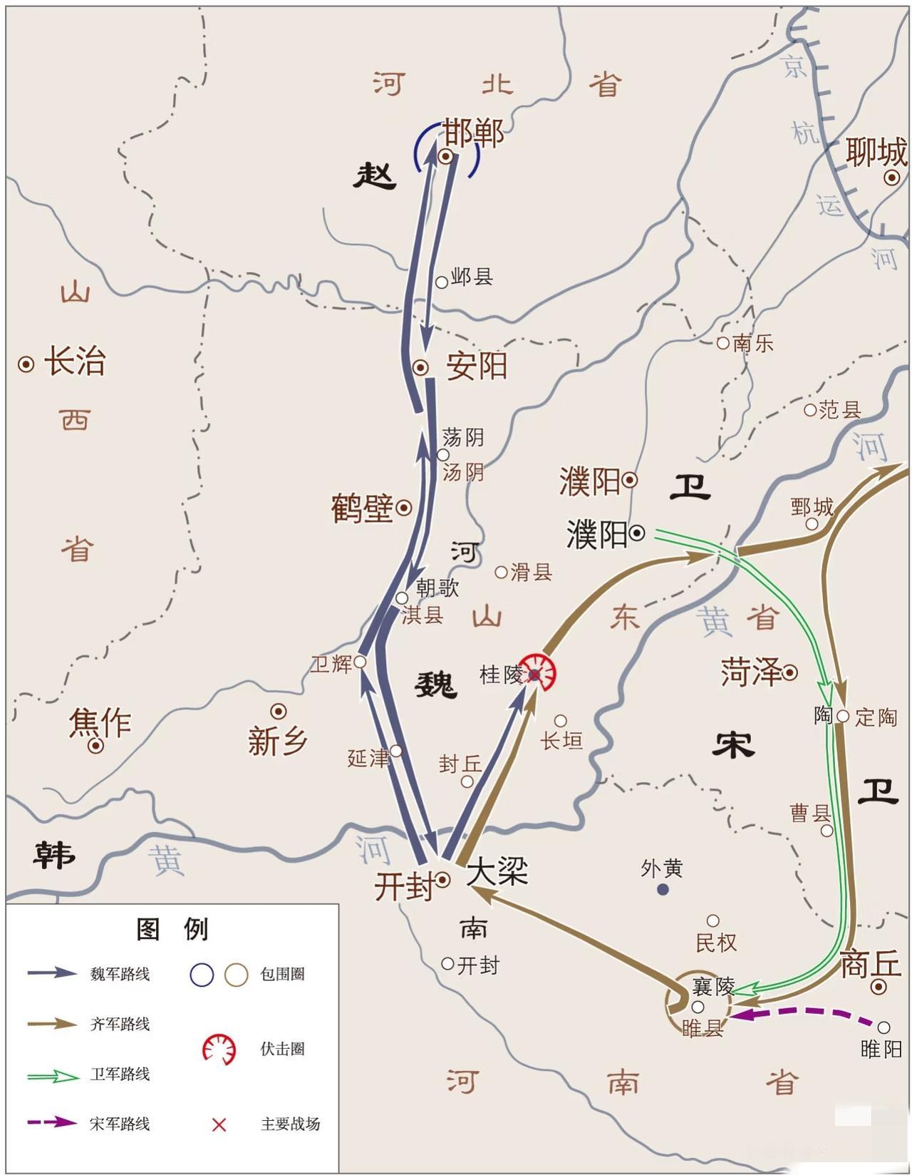 历史人物生平：孙膑被害围魏救赵 
当初，孙膑与庞涓同学兵法，庞涓在魏国做将军，自