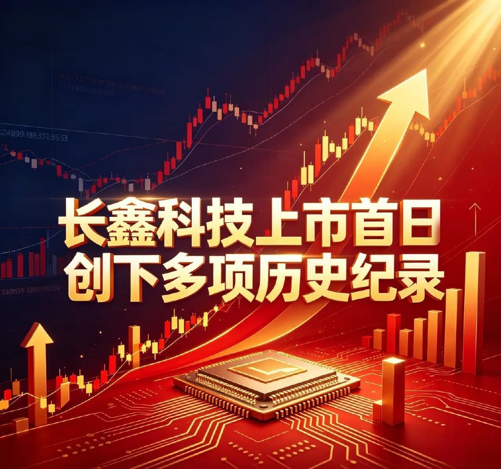 长鑫科技上市首日，创下多项历史纪录。1. A股市值第一  首日市值3.28万亿，