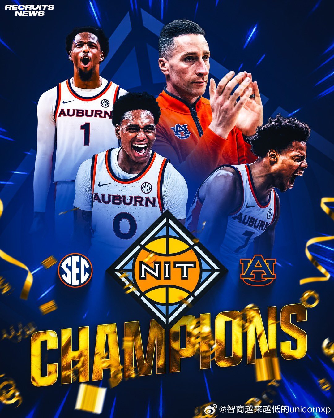 奥本大学拿下NIT锦标赛冠军NCAA