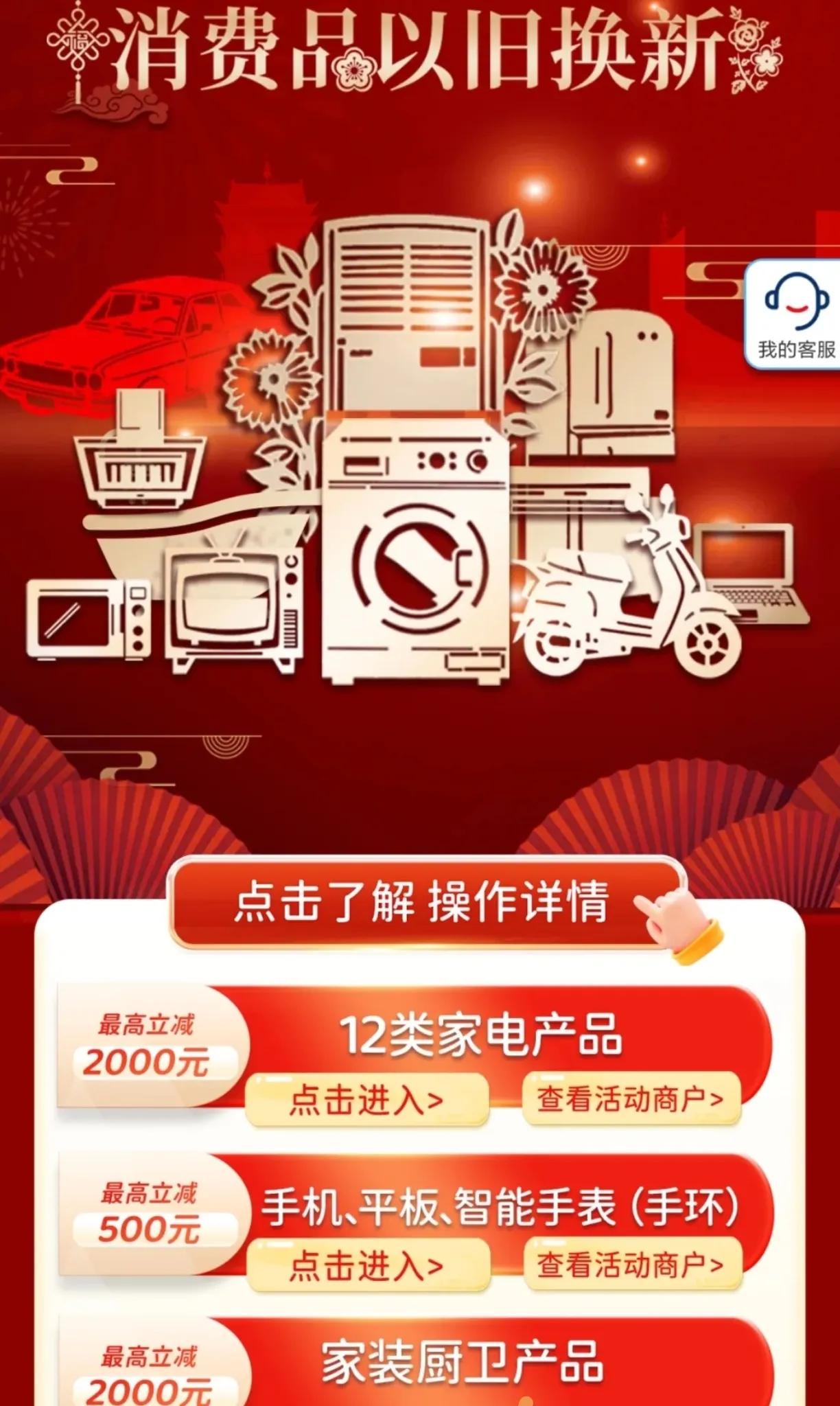 8月5日全国29个省市同步开启家电、数码产品以旧换新国补活动，单件商品最高享受1