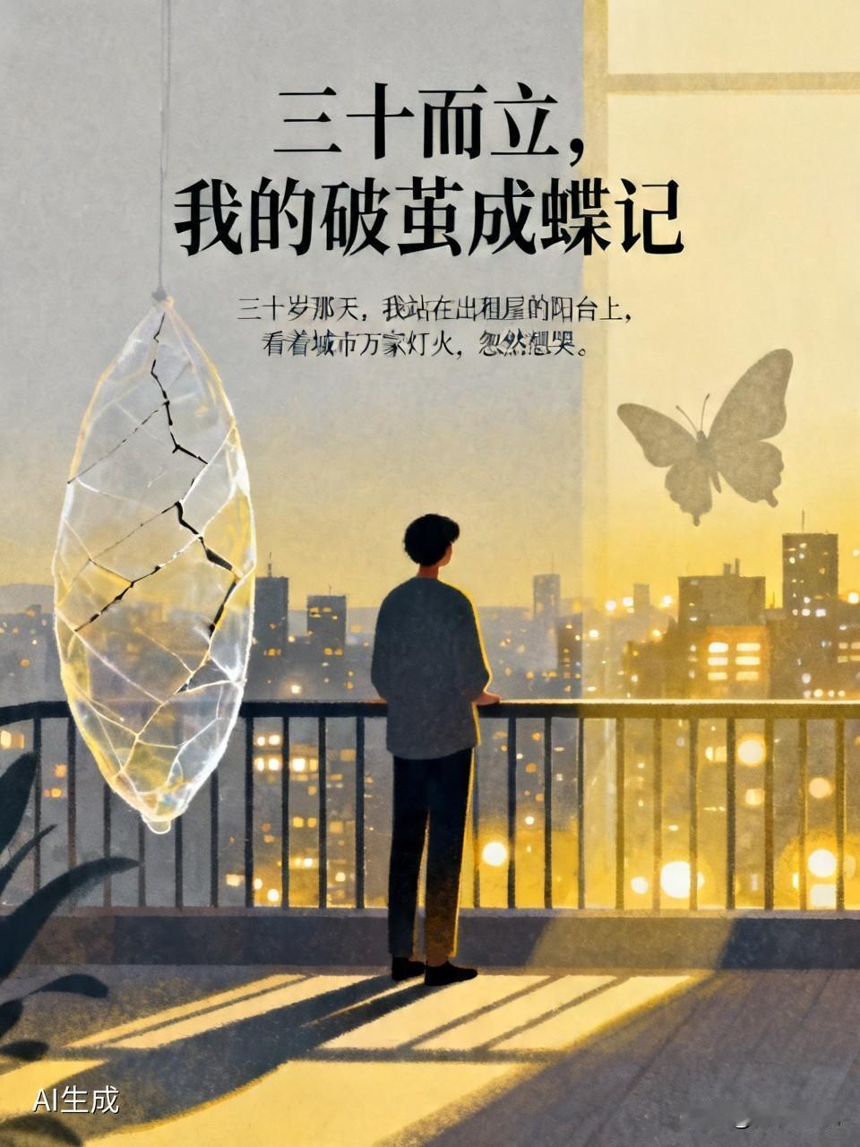 三十而立，我的破茧成蝶记

三十岁那天，我站在出租屋的阳台上，看着城市万家灯火，
