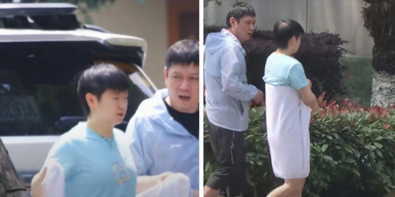 孙颖莎笑起来也太治愈了！成都封训圆满收官，莎莎用毛巾裹着腰放松，一路和邱贻可教练