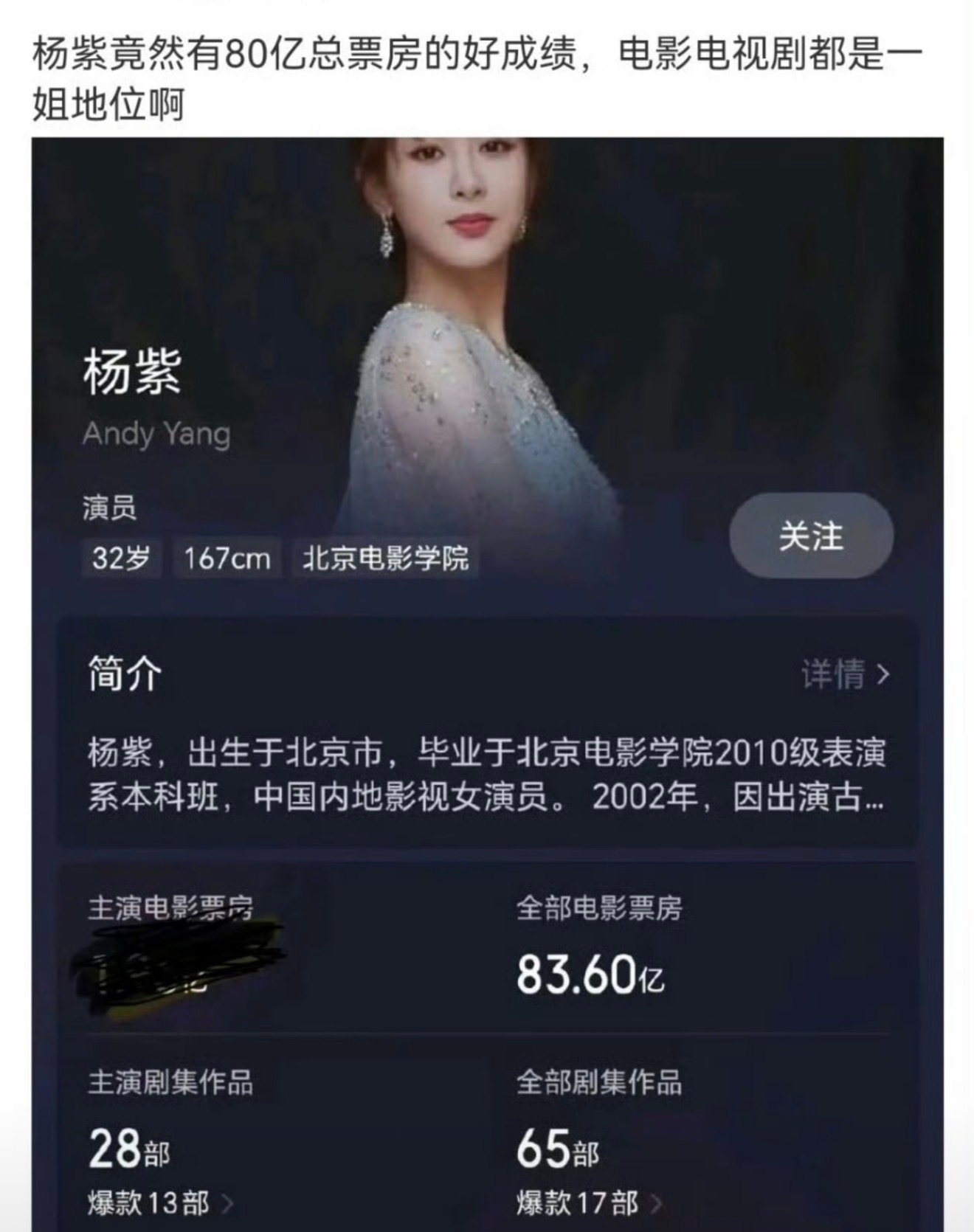 她一番电影票房有破亿的吗？😂 
