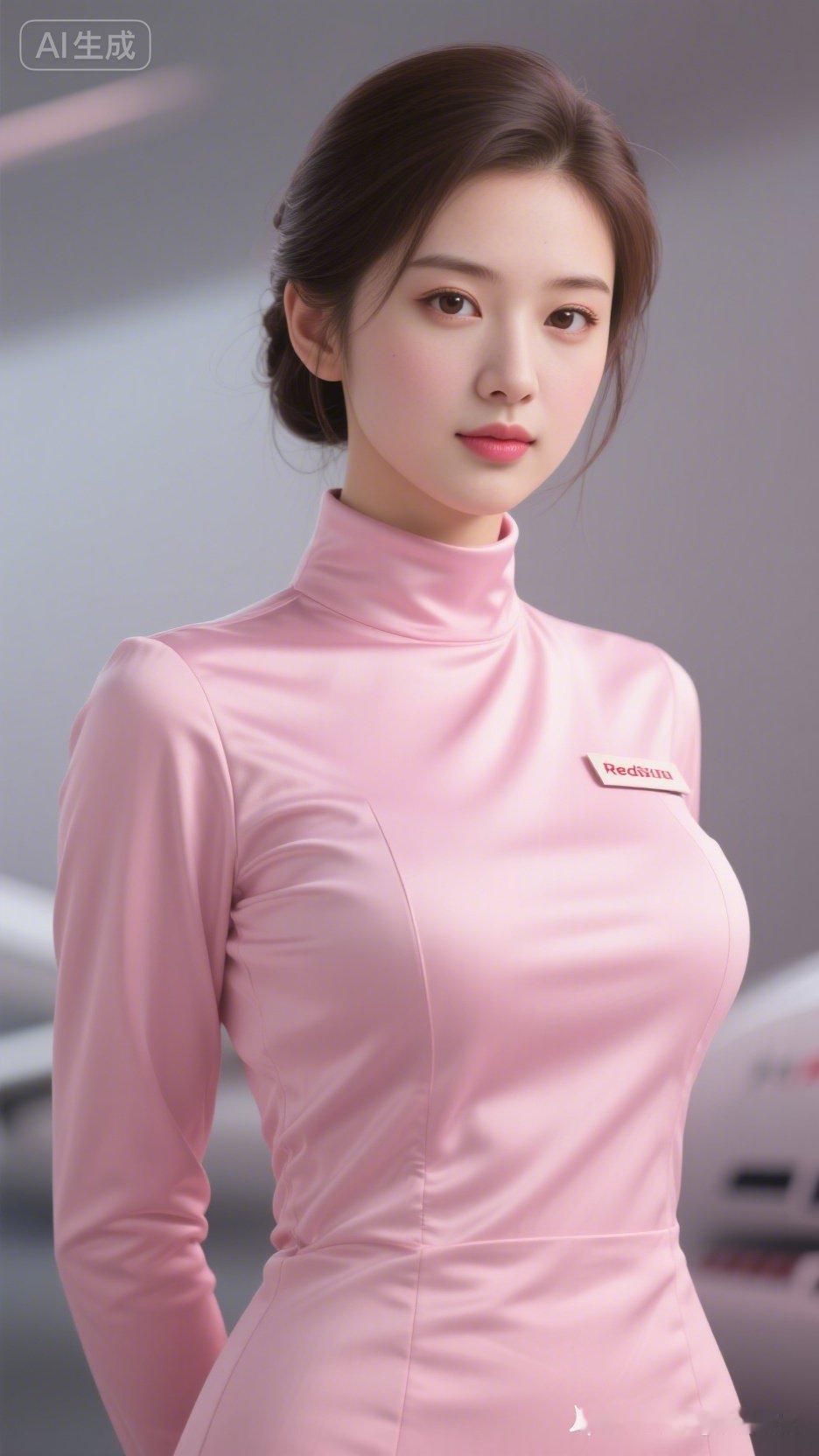 温柔粉色的空姐制服，甜美可人，尽显优雅气质！