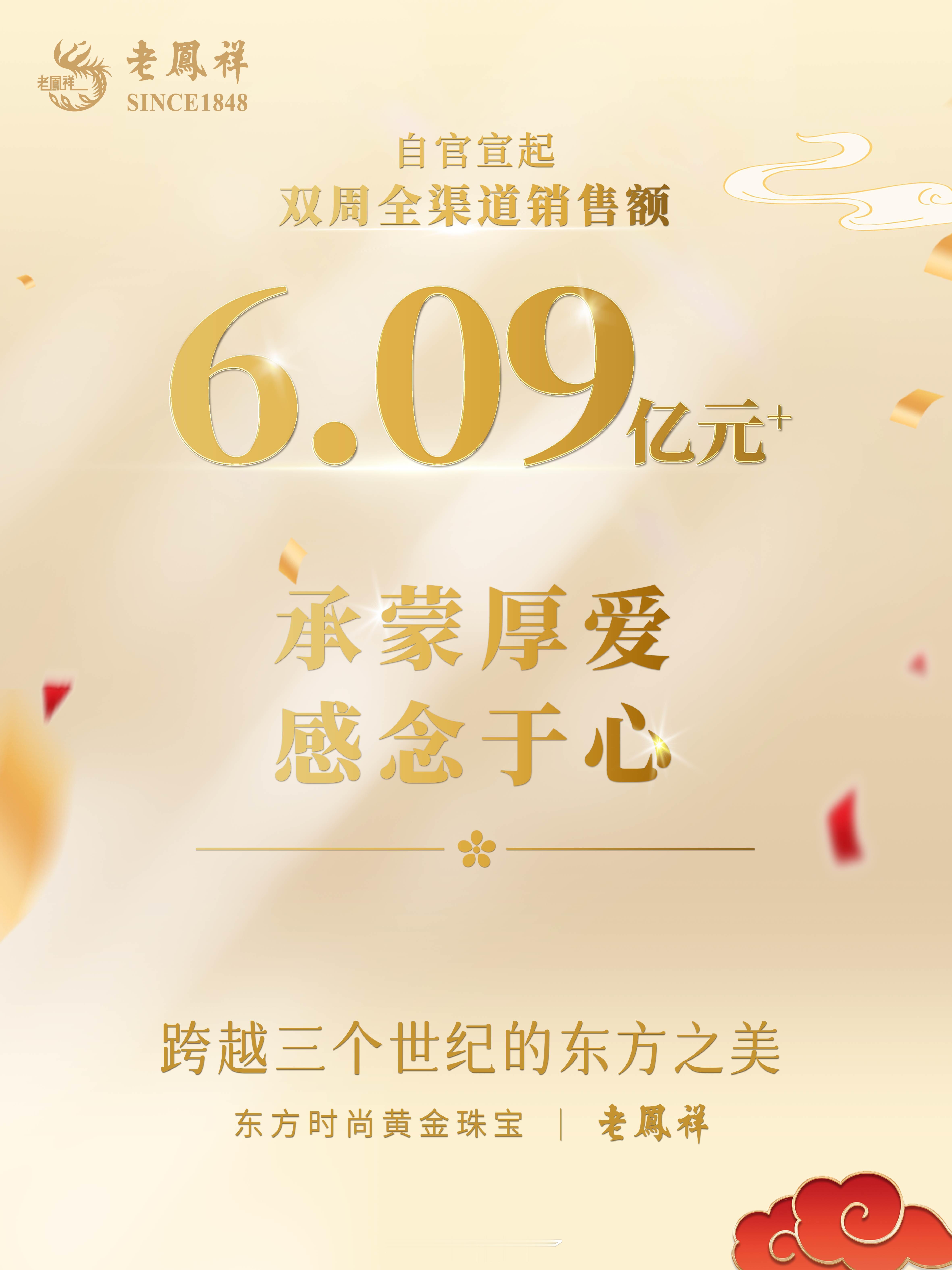 丁禹兮老凤祥官方战报丁禹兮同款自官宣起双周全渠道销售额6.09亿元➕‼️这号召力