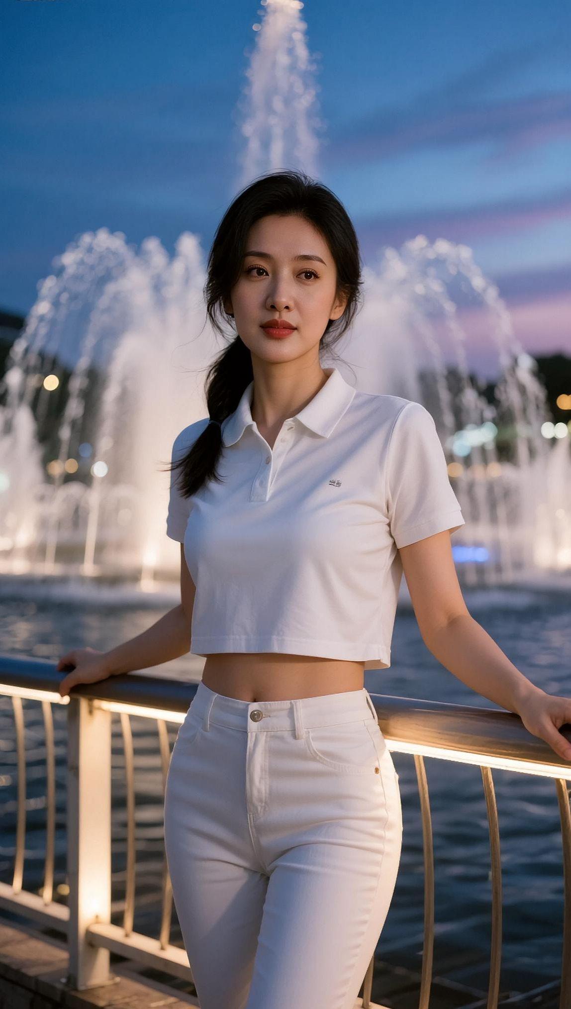 AI喷泉前随拍 抖音ai创作 拍照摄影 抖音户外 度假