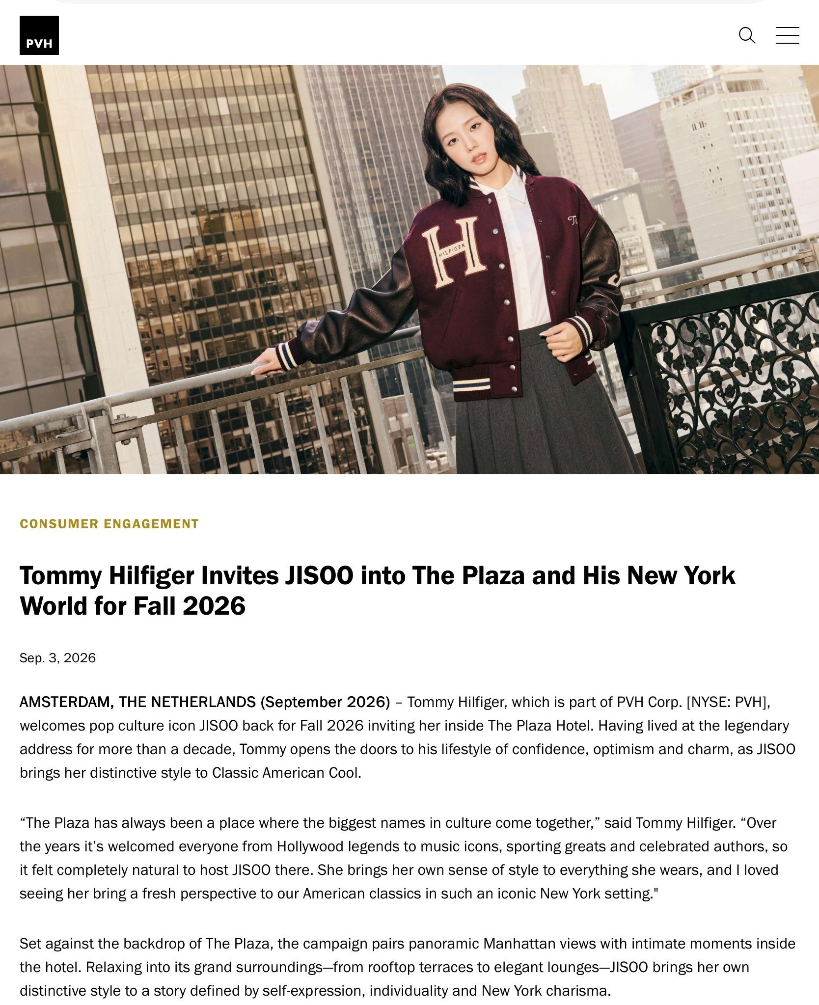 JISOO与Tommy Hilfiger的合作影响力之所以格外亮眼，是因为PVH