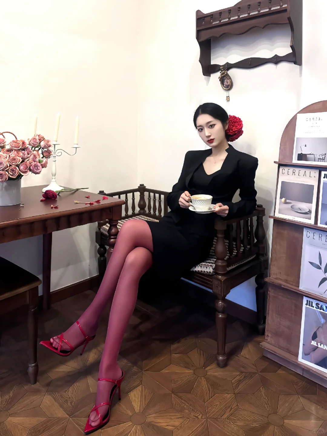 红色旺中女|花花穿上身🌹🌹🌹