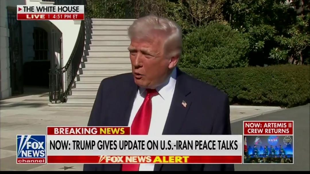 特朗普今天（北京时间4月12日）接受采访时表示：“达成协议与否对我来说都无关紧要