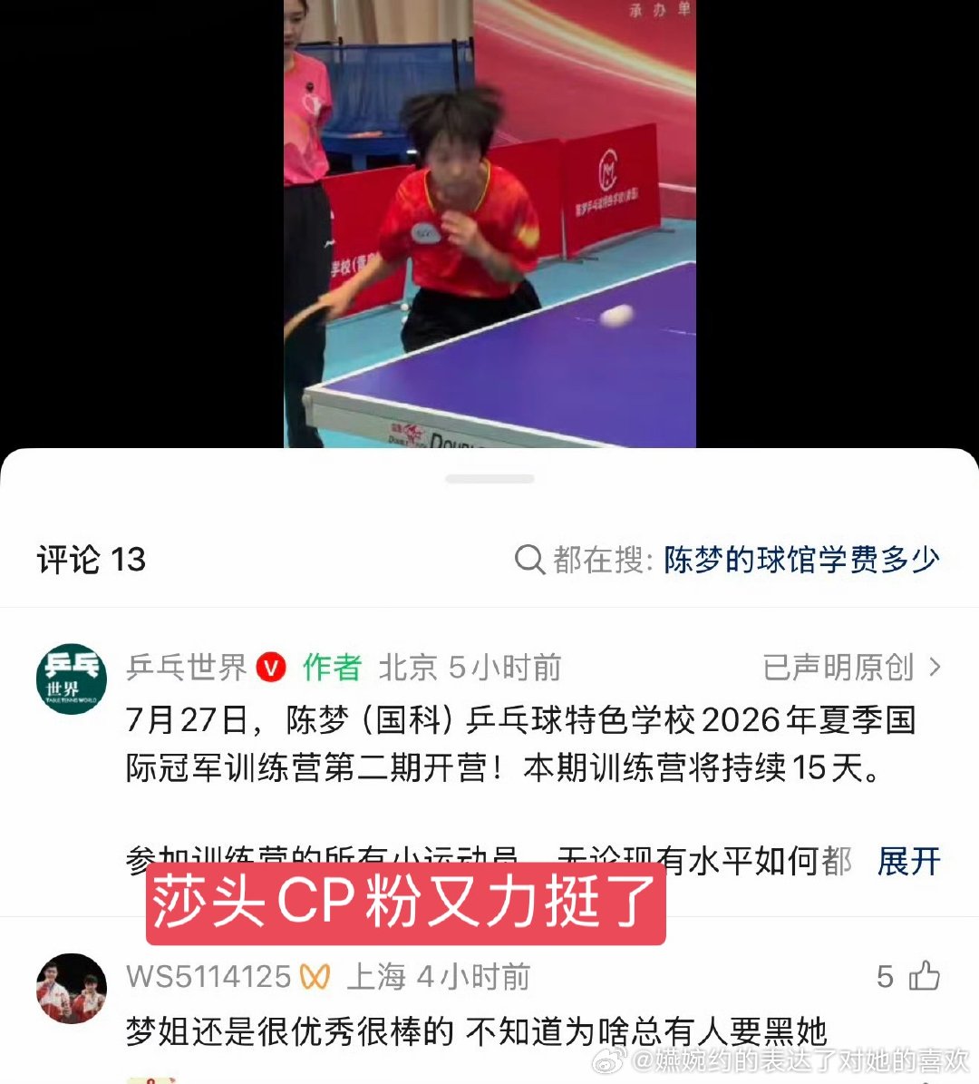 又又又又又支持陈梦了，莎头CP粉力挺陈梦的截图，18宫格都放不下，得放32宫格了