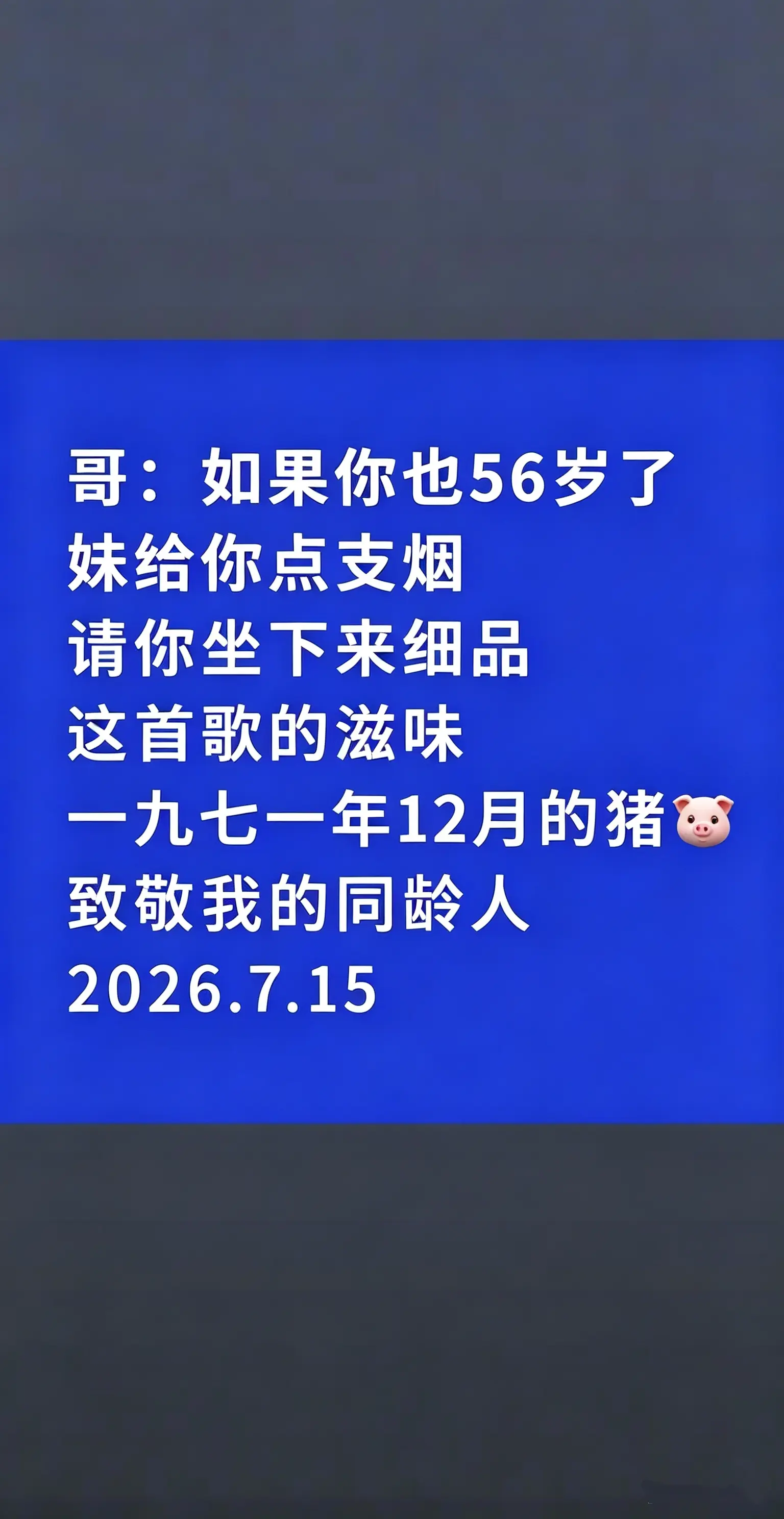 71年的猪 总有一句话戳心 茫茫人海遇到就是缘分 手写文案 致敬同龄人