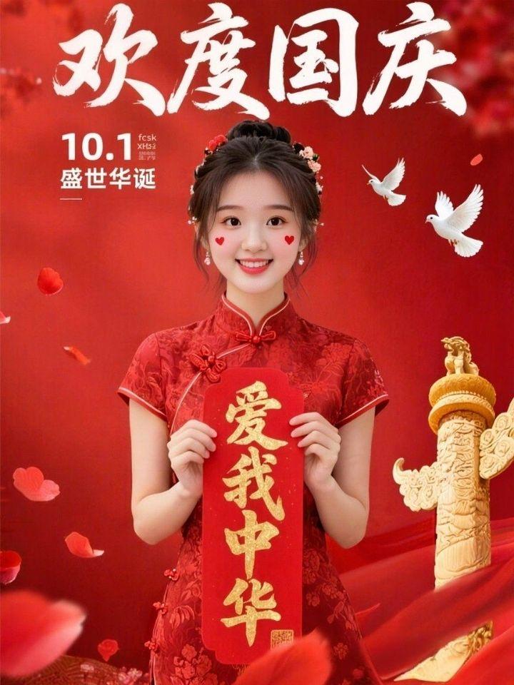 换上红装为祖国庆生 中国红为祖国庆生 国庆就要拍中国红 国庆节快乐