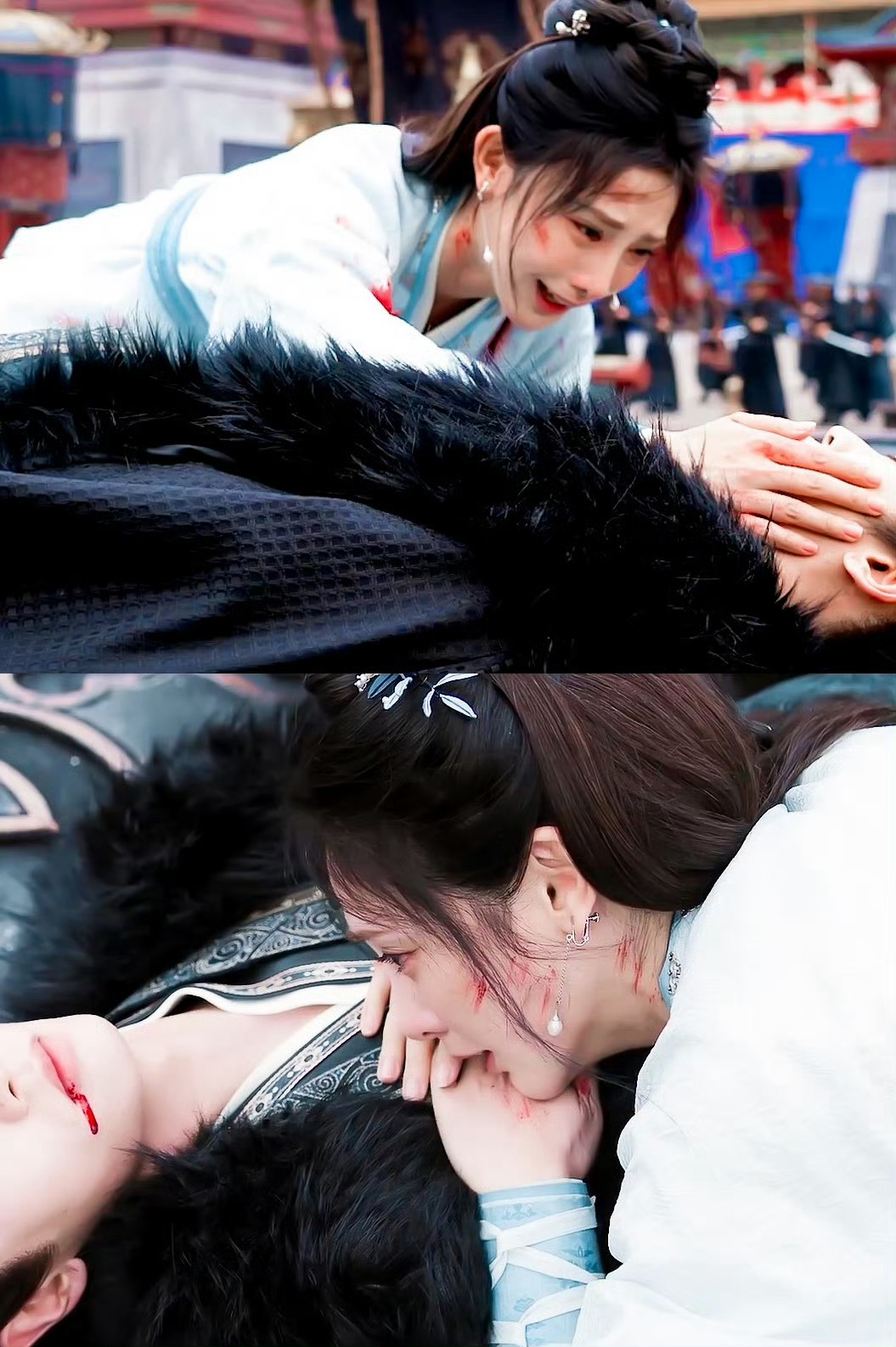 彭小苒 《凤凰台上》凌苍苍 / 动图EP35-08 蓝衣-永失所爱 悲痛欲绝💧