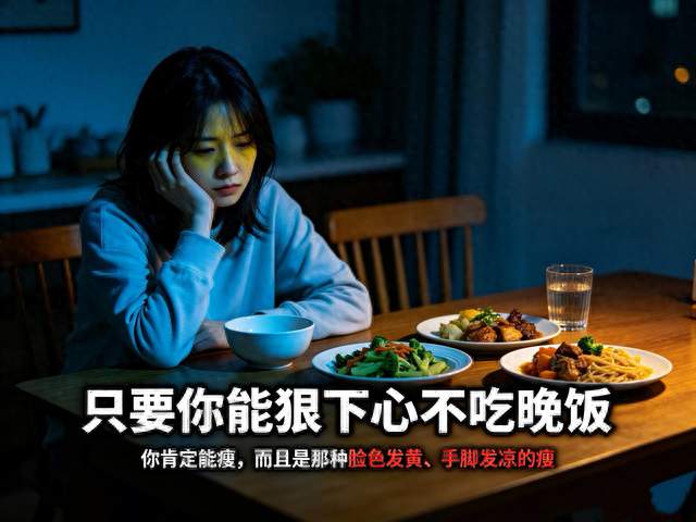能狠下心不吃晚饭，肯定能瘦，而且是那种脸色发黄手脚发凉的瘦