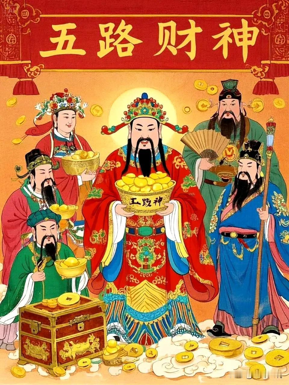 大年初五迎财神，顺风顺水顺财神，八方来财，祝大家恭喜发财！今年能遇到心软的财神爷