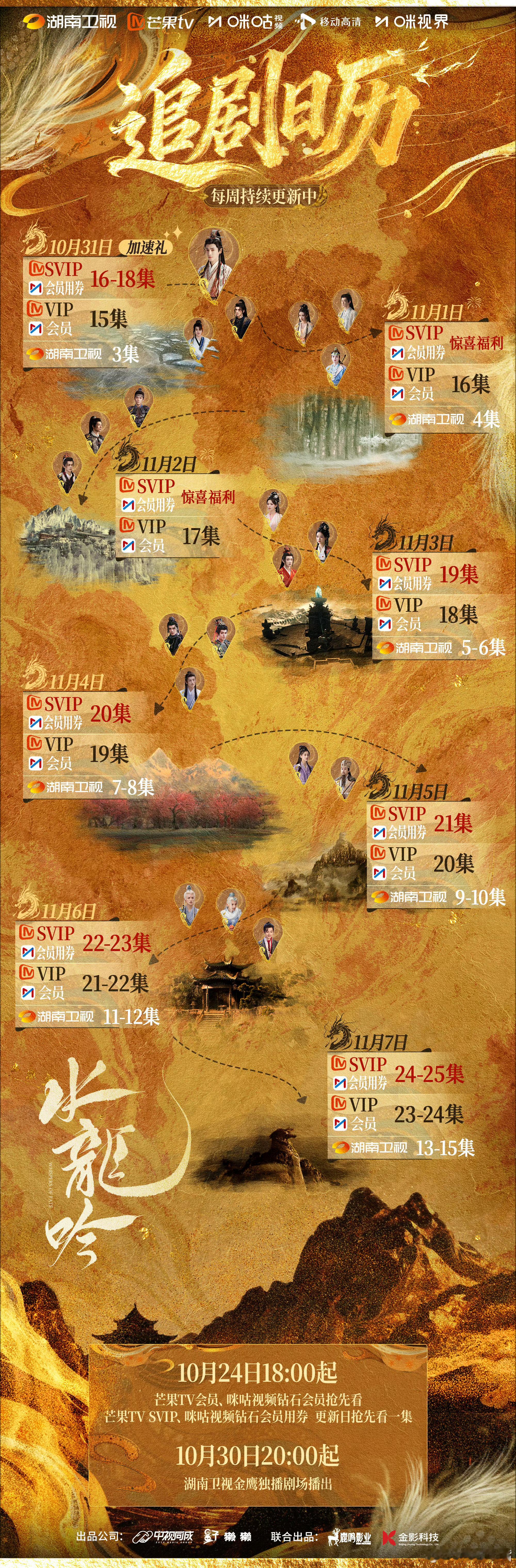 水龙吟追剧日历下周《水龙吟》卫视版追剧日历！划重点：11月7日周五三集连播！[鼓