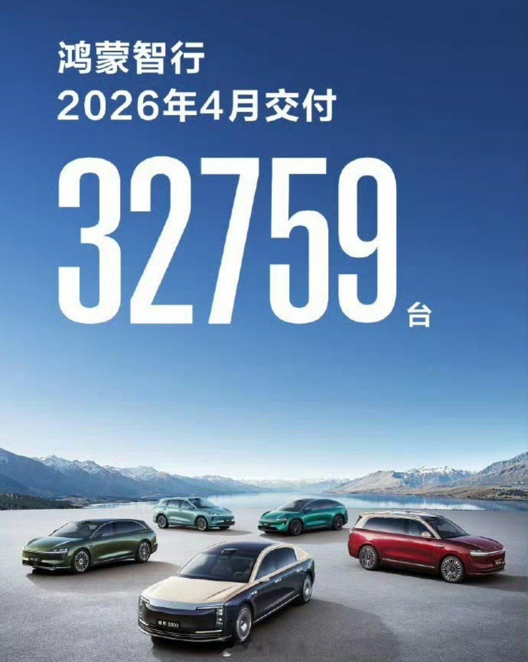鸿蒙智行4月交付32759台。那些造谣捧杀的，可以歇歇了。 