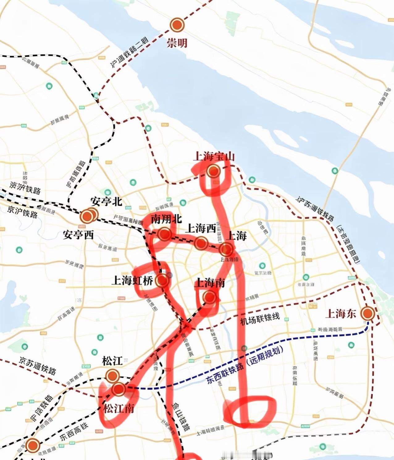 当下上海亟待建设主城区到新城之间的快速轨道交通，特别是：临港、嘉定、海湾-金山-