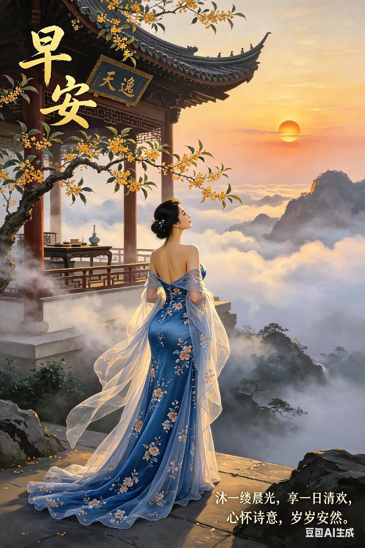 夏日的早晨是梦幻般的，阳光透过轻纱般的薄雾，仿佛将整个世界染上了一层金色的光辉！