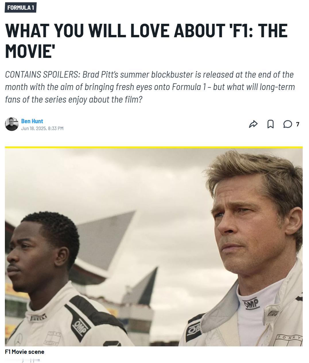 Motorsport撰文：你会喜欢F1电影的哪些内容？请忘掉你在社交媒体上看到的