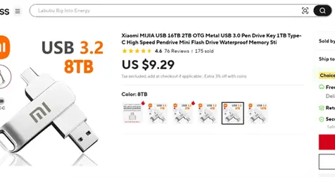 8TB U盘才售价66元！拆解之后发现内部玄机：套路实在太深