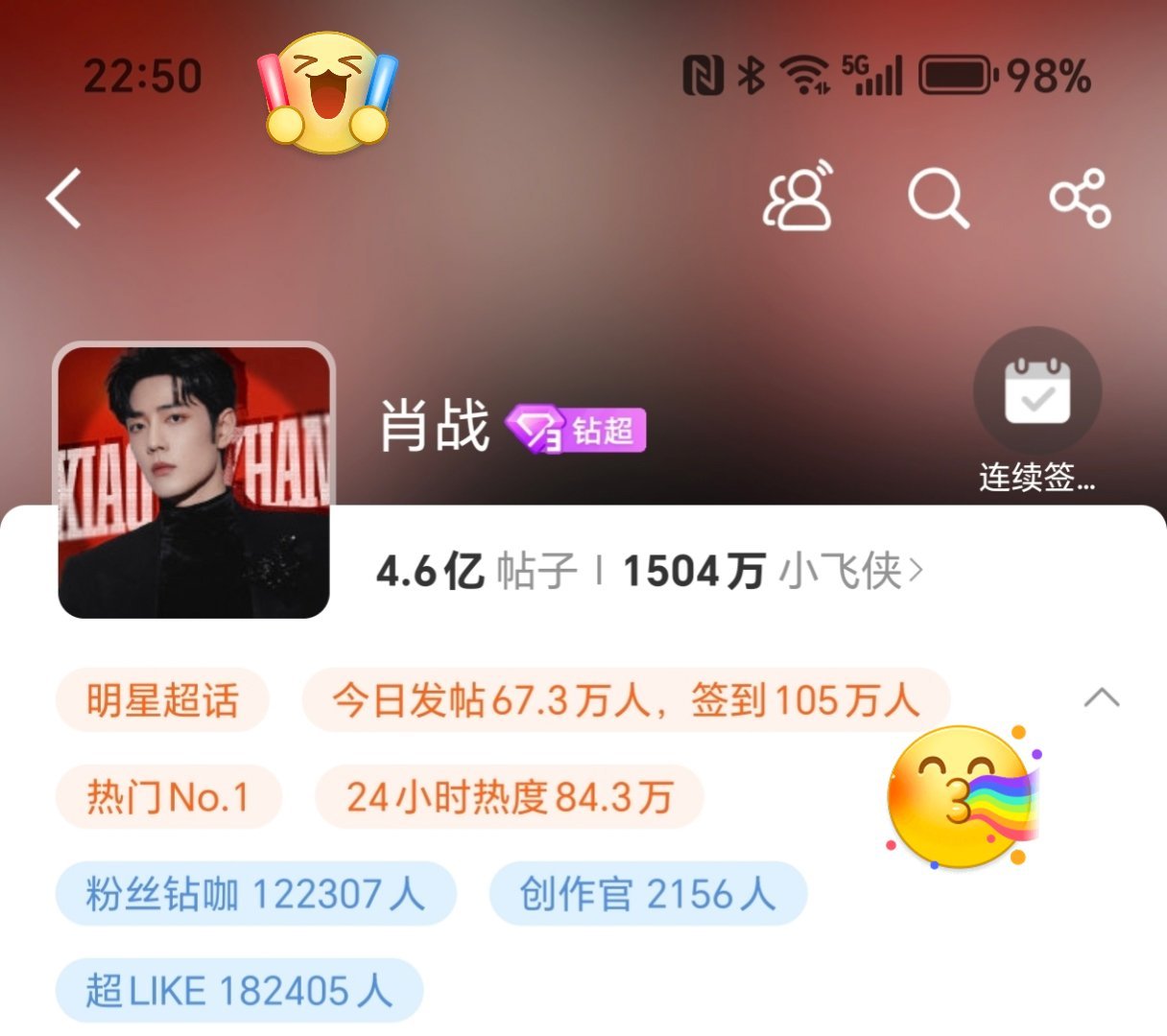 博君一肖 不得不说，真的好🐮🍺22：50 =10：50超话签到105万 