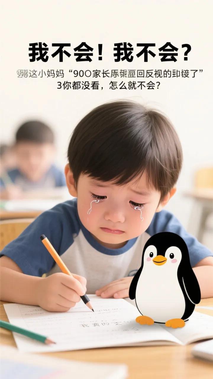 孩子动不动就说我不会，90%家长第一反应就错了！3招让他主动拿起笔
妈妈，这题我