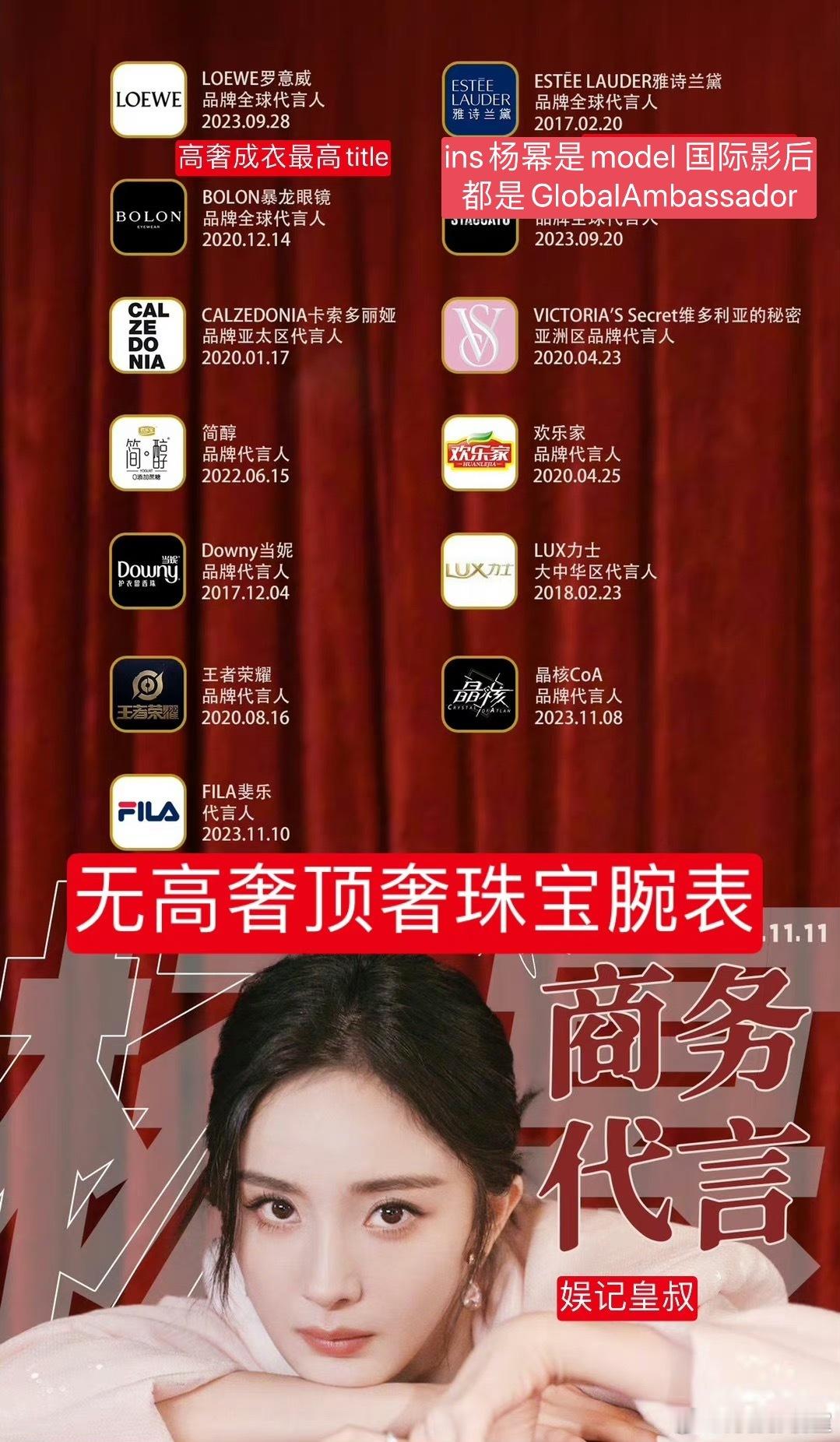 赵丽颖和杨幂时尚商务待遇 