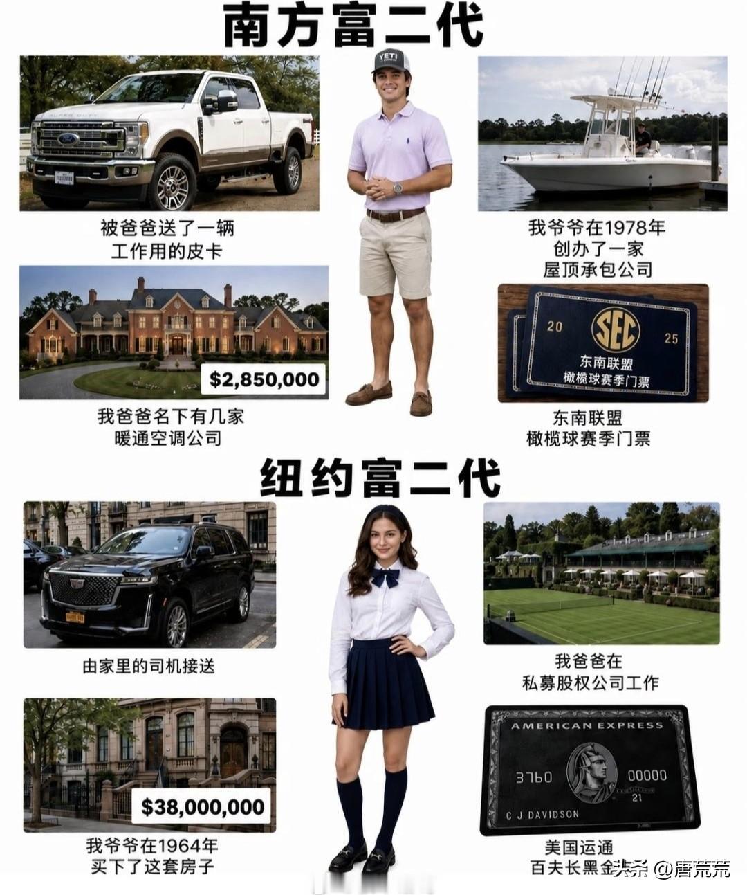 上面是老美国正星条旗的蓝血，人家是瘦死的骆驼比马大，最差都是个红脖子，下面是一代