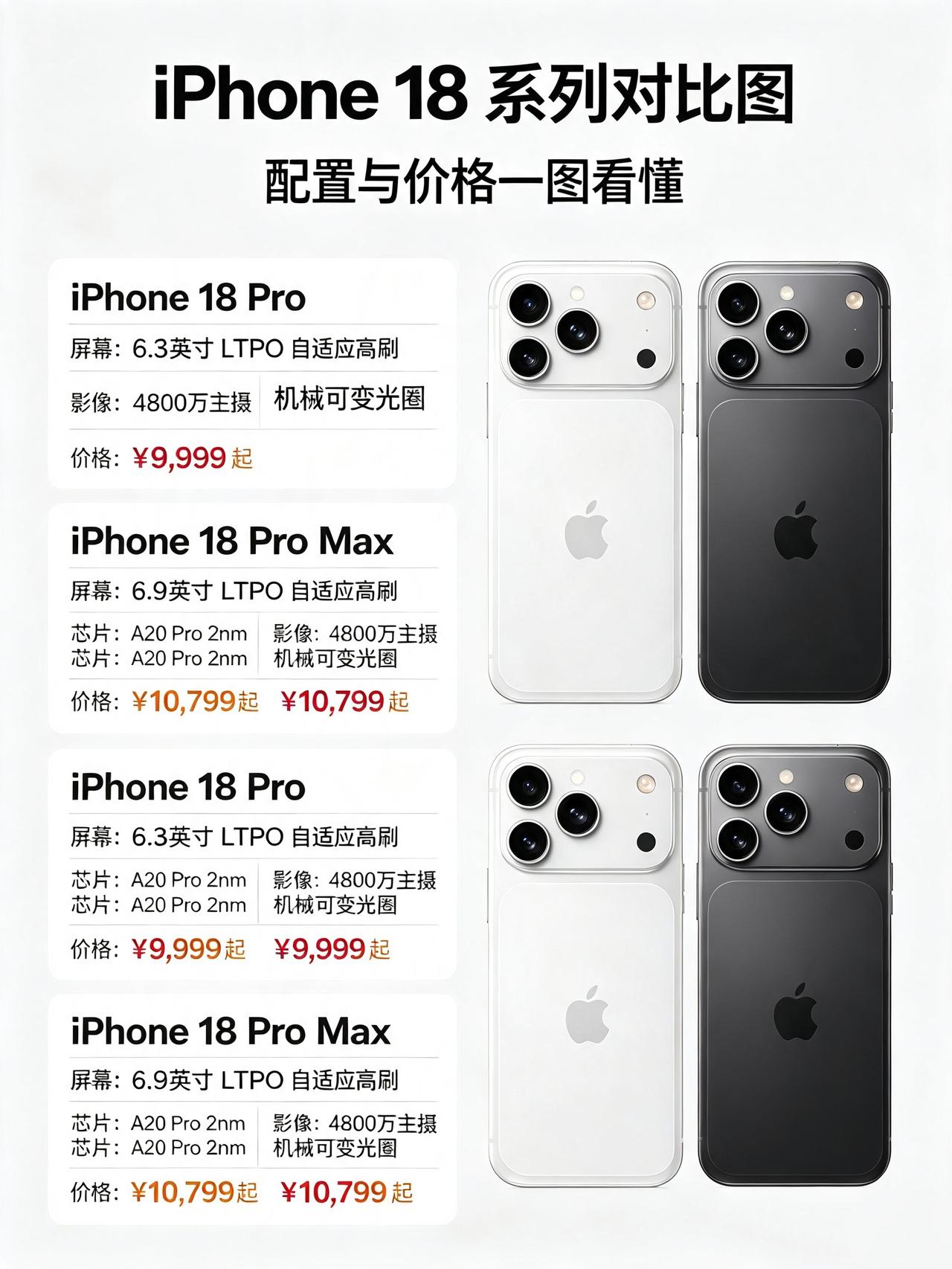 iPhone18系列影像大升级！两款Pro版本选购预测指南

iPhone18系