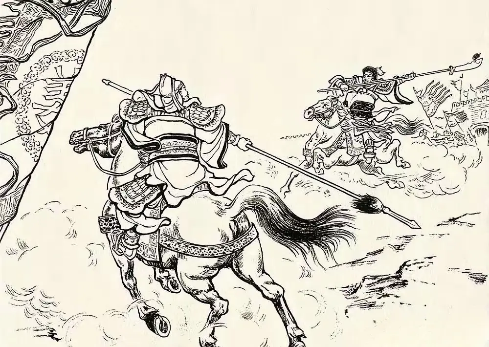 姜维虽连败两阵，但仍主动挑战邓艾：邓艾，我们兵对兵，将对将，不分出胜负...