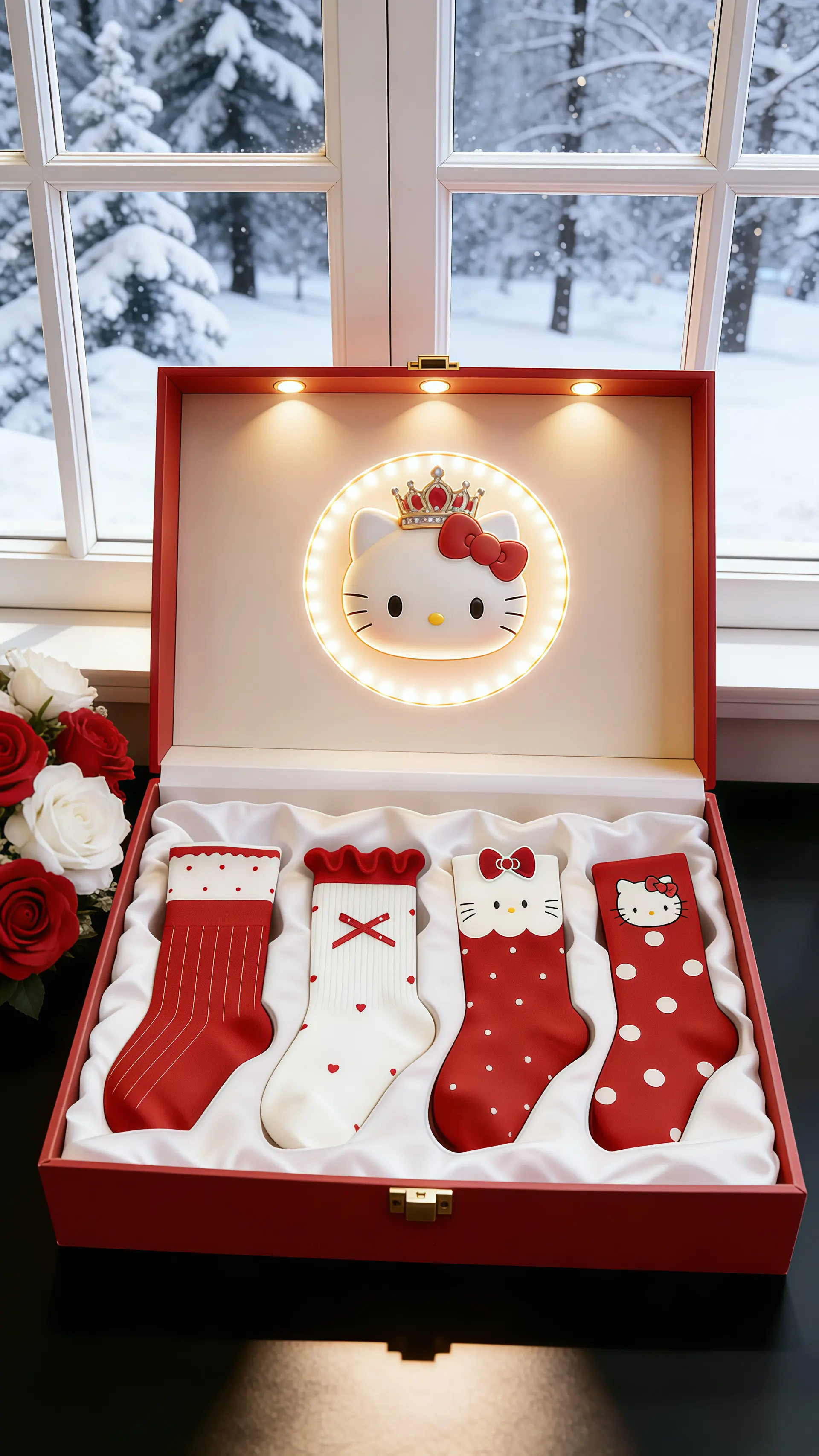 新年儿童红袜子。