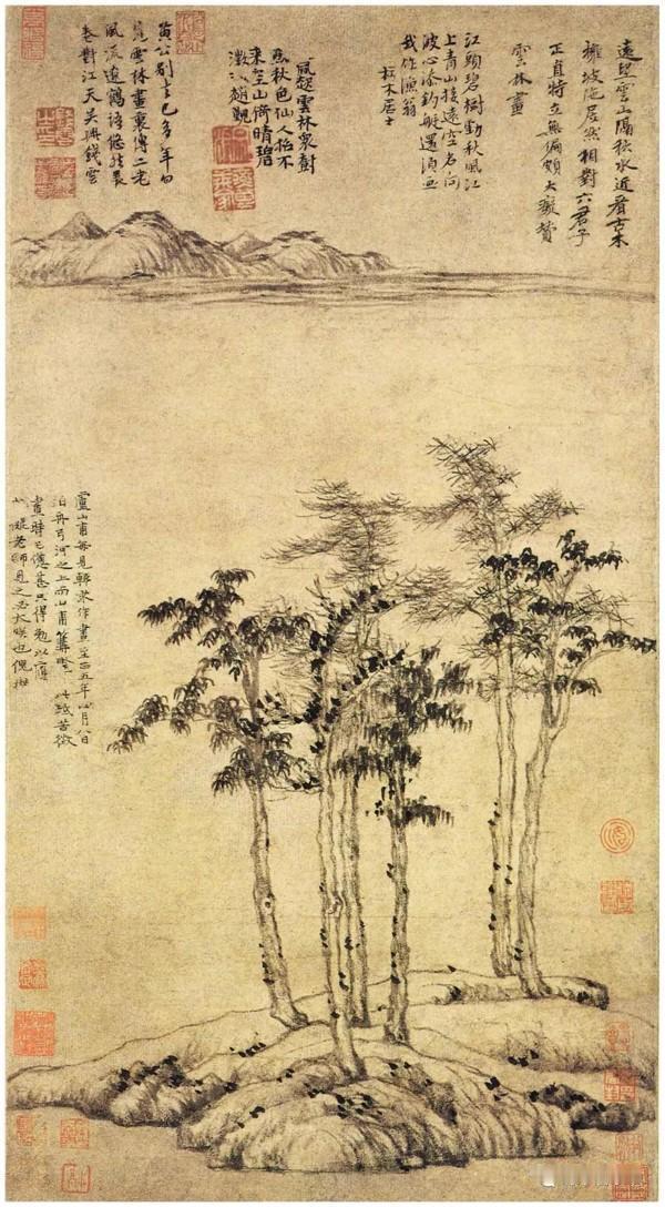 上联：疏林坡石惟倪赞
下联：[比心]

网络图片/诚谢侵删