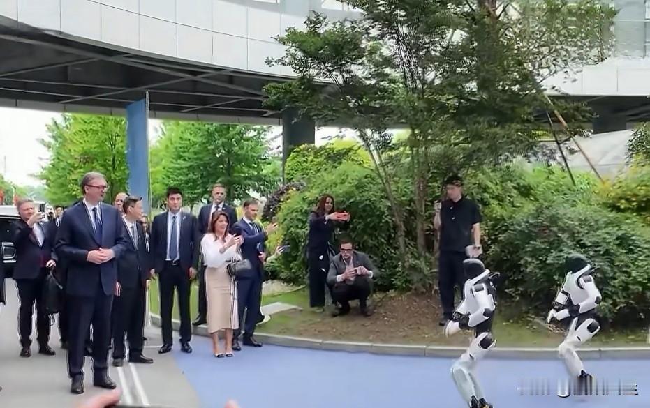 塞尔维亚总统武契奇到访中国嘉兴的人形机器人工厂，近距离观看物理AI模型和多传感器