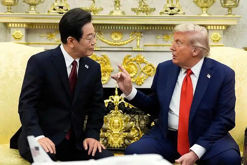 特朗普和李在明见面，再拿关税威胁中国！特朗普在和与韩国总统李在明会面时表示：“他
