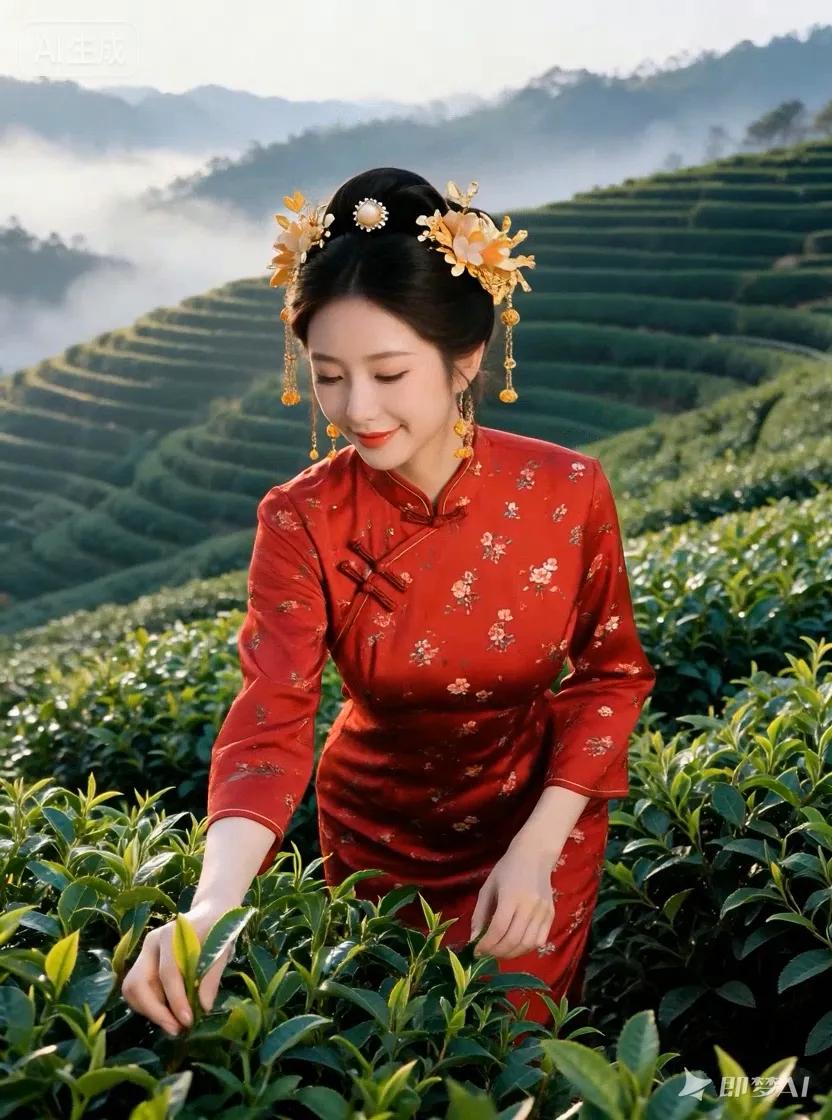 七绝●高山好茶/古韵  

烟环雾绕似披纱，
露沐霜滋出好茶。
雨洗风吹光照够，