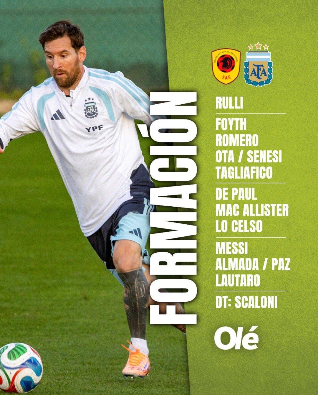 Ole预测首发🔥🇦🇴 🇦🇷鲁利、福伊特、库蒂、奥迪/塞内西、塔利亚菲科