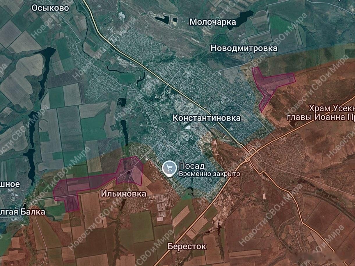 俄军在顿河君士坦丁罗夫卡的进展来源：Новости СВО и Мира 🇷?