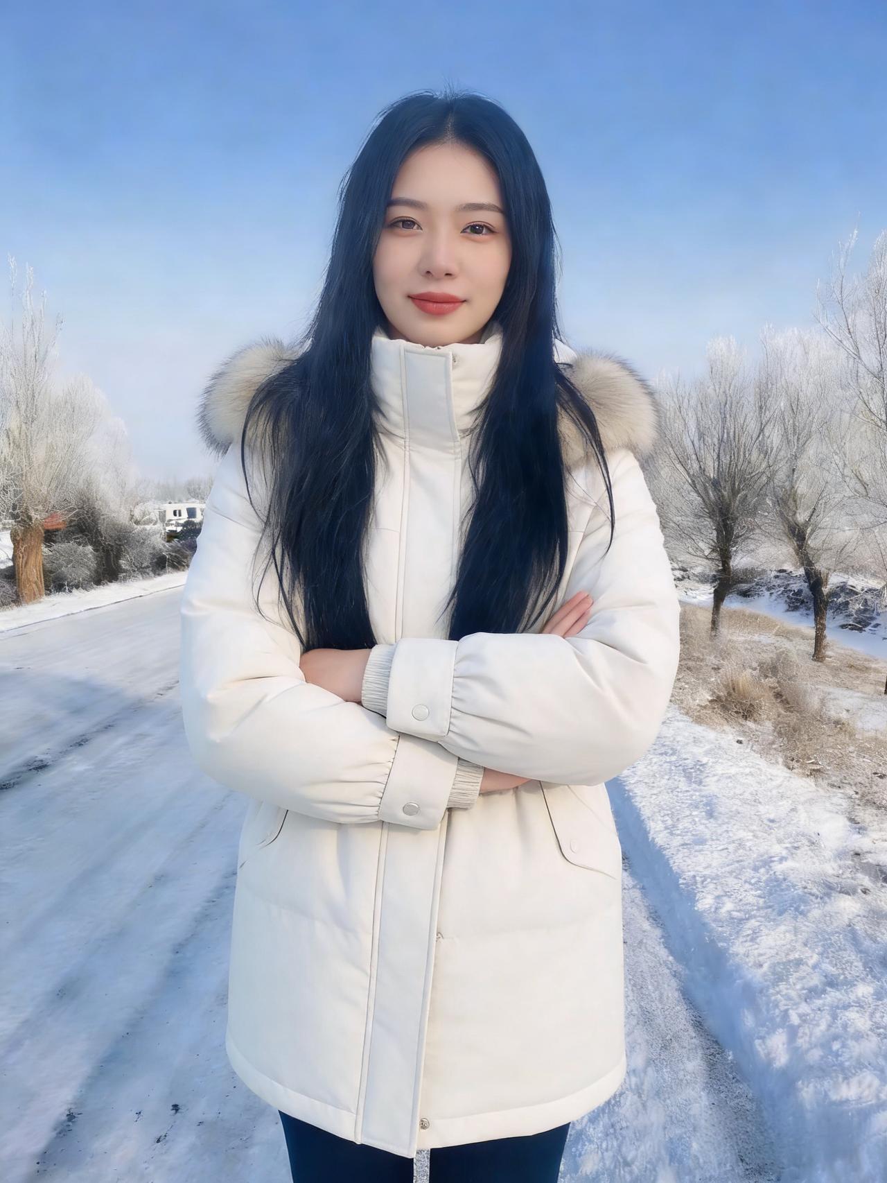 当世界被白色简化
她们的身影，是复杂的美好
在雪的留白里，写着人间的生动
寒天里