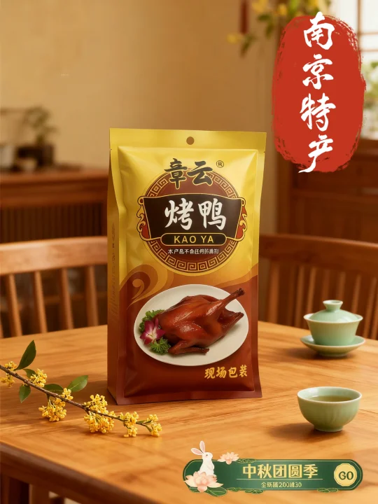 南京特产旅游伴手礼，中秋送礼：章云烤鸭