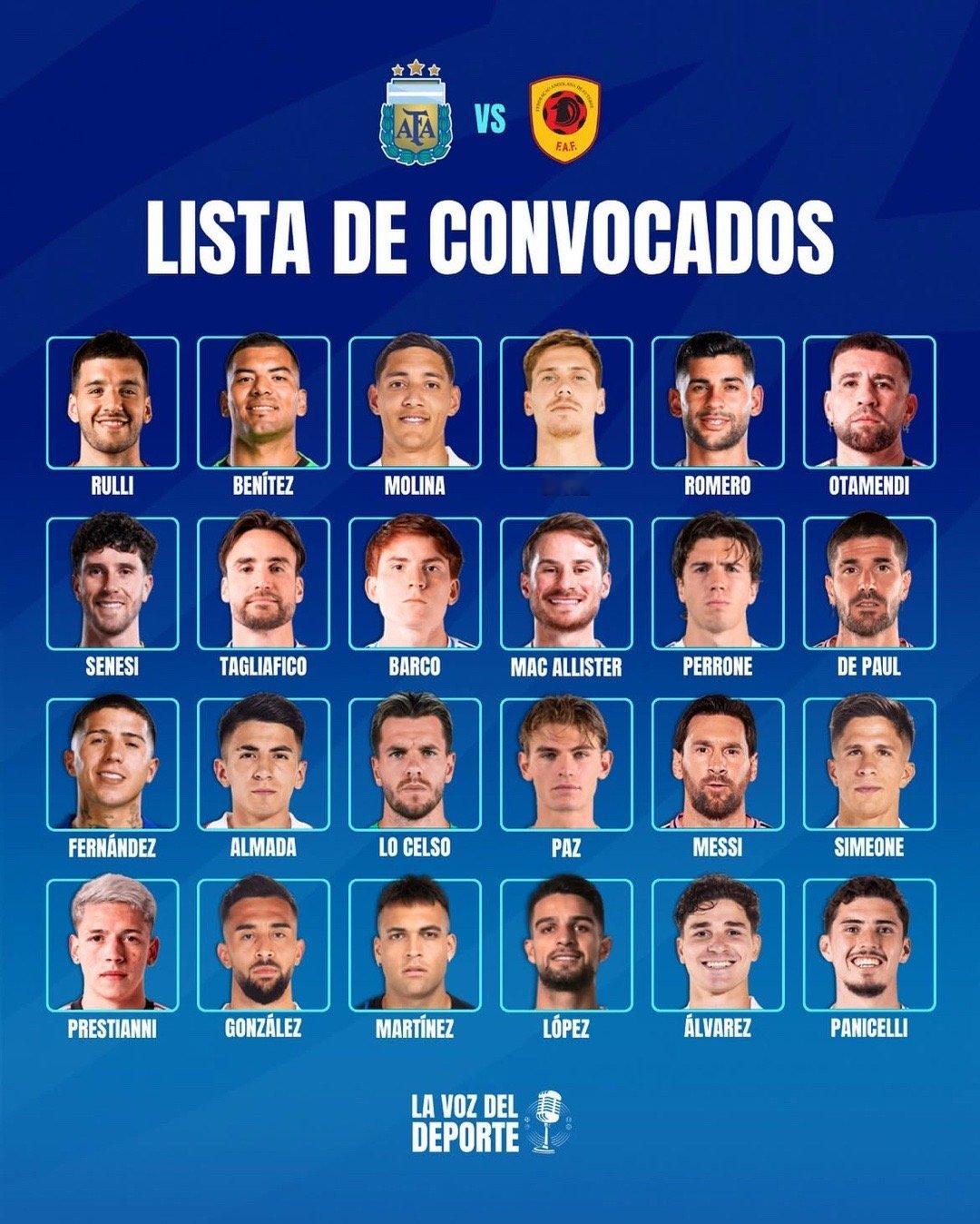 🇦🇷再来一个头像版大名单🔥阿根廷国家队11月热身赛大名单阿根廷vs安哥拉阿